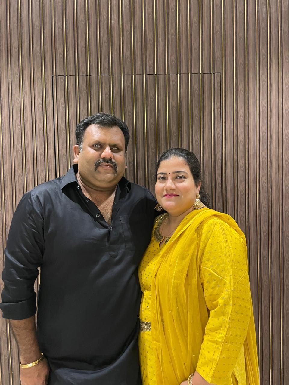 Rajkumar and Rupali dressed for an evening out
